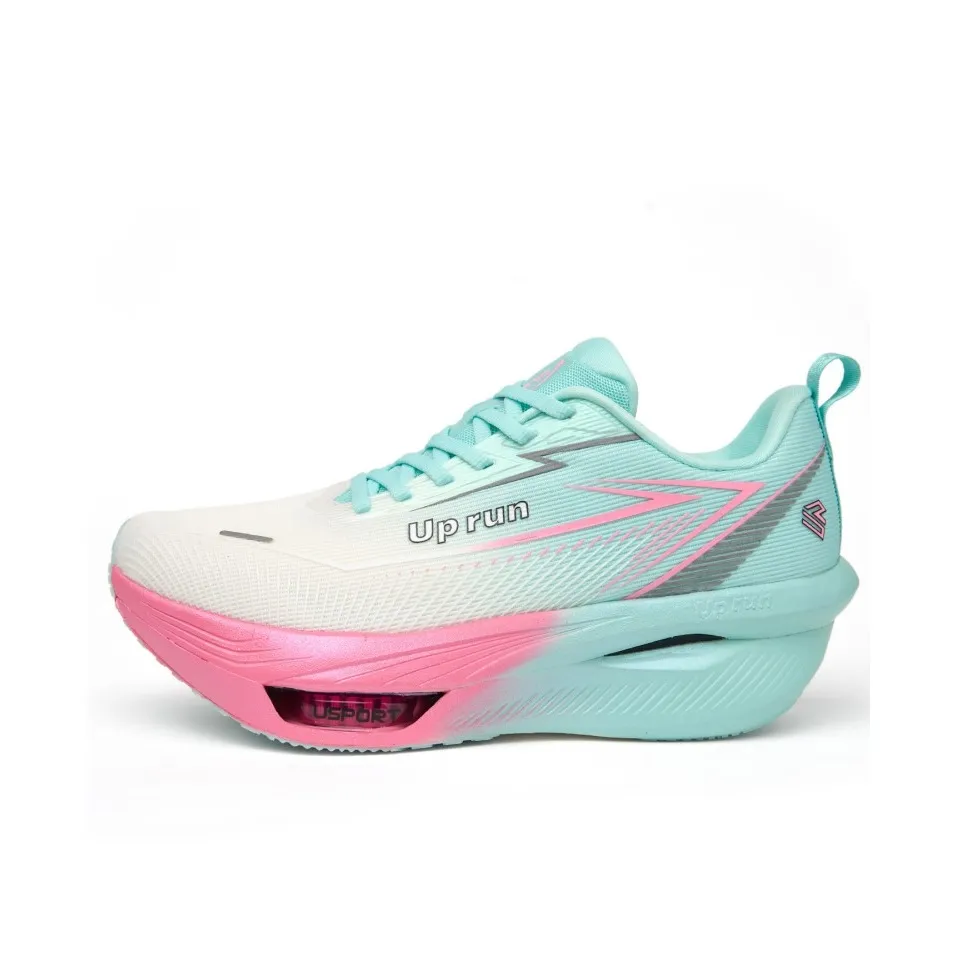 Кроссовки для бега Up Run Унисекс Изумрудно-зеленый Розовый Лепесток