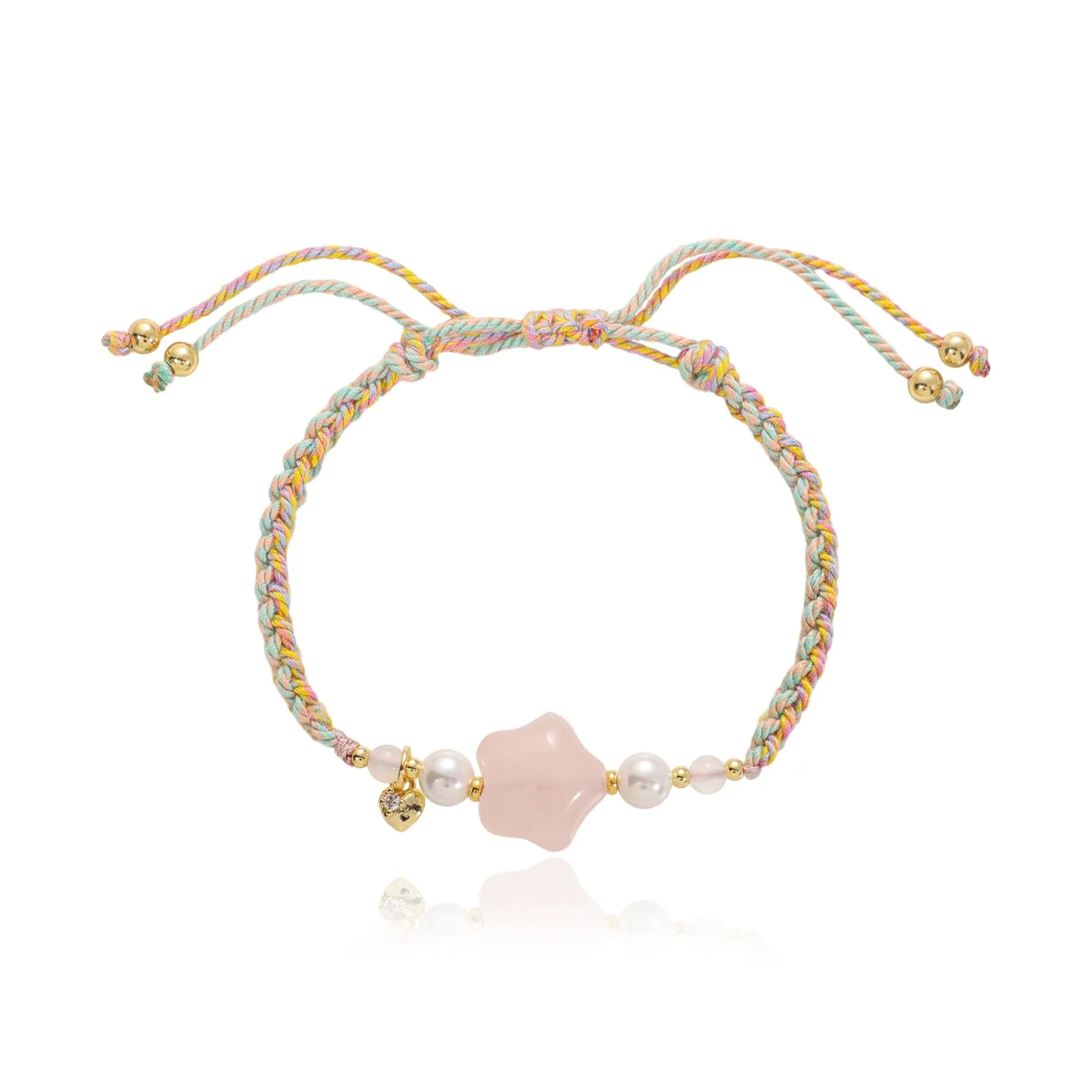 Kelanxi Искусственный цитрин браслет с шнурками Женские