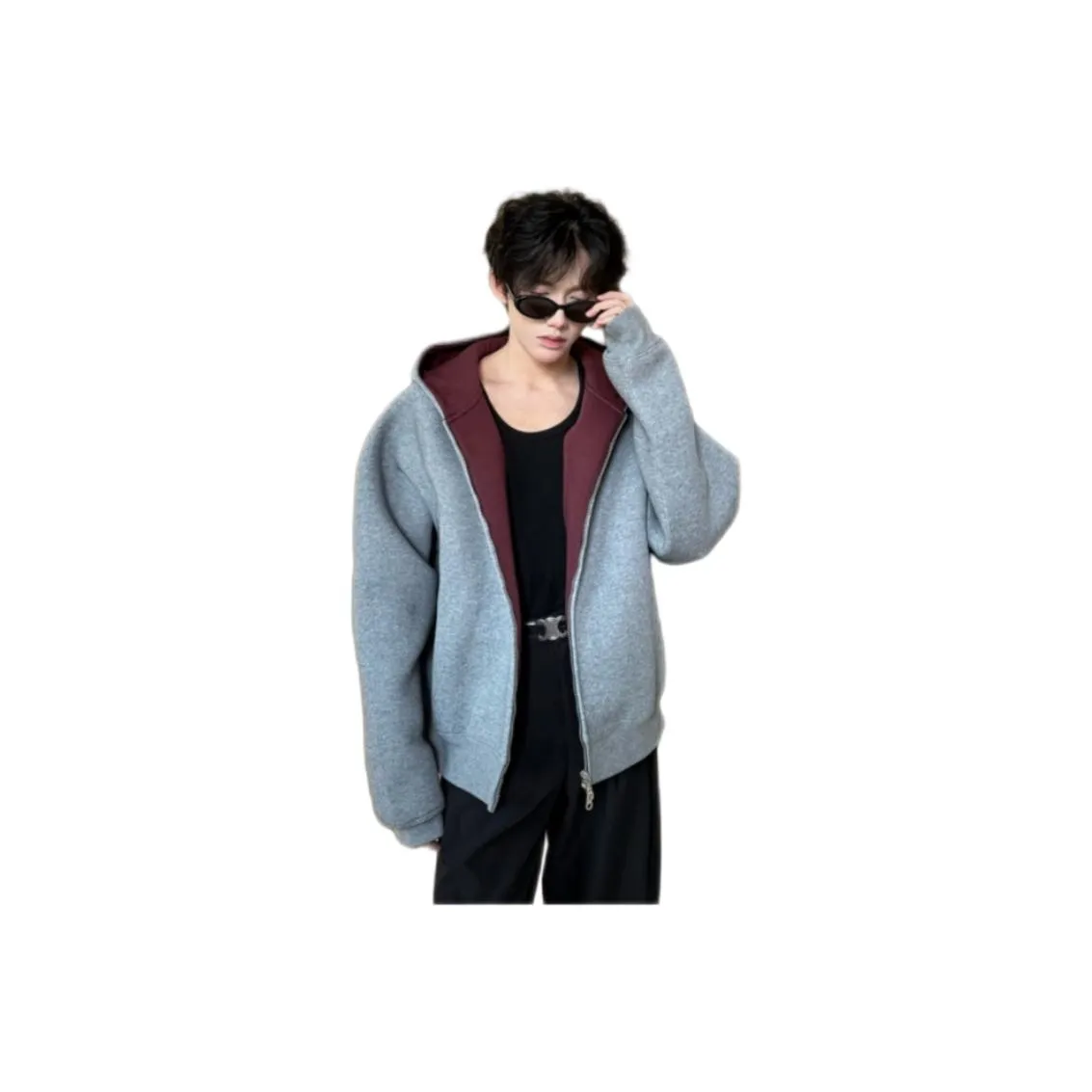 NRXX Мужская одежда Укороченный худи Кардиган Trendy Versatile Студенты Американский винтаж Подростки Повседневный Спортивный Мужской