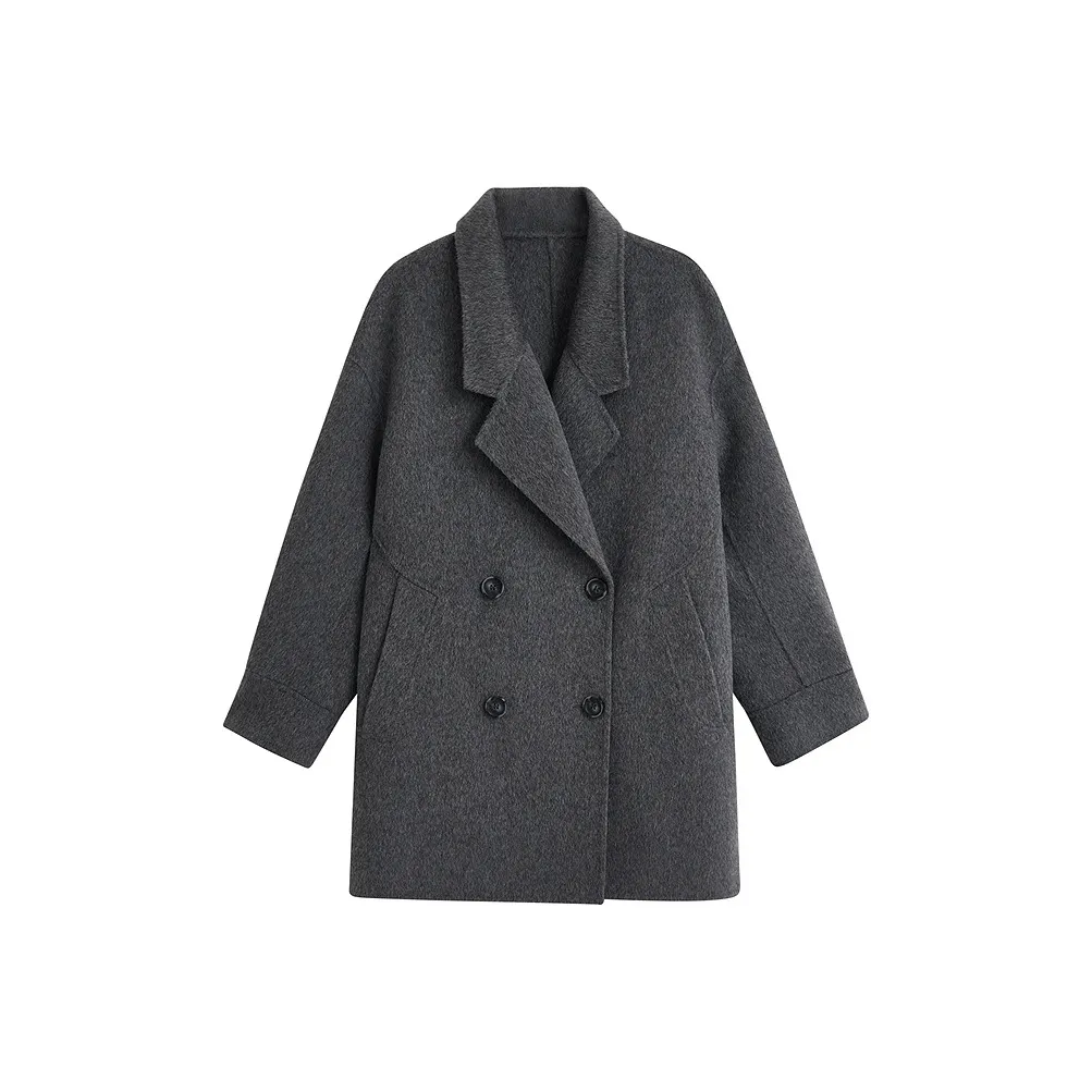 Inman Толстый Текстура Теплоизоляционный Элегантность TREASURE Похудение Доступный Шерстяной Мода ATMOSPHERE Пальто Женские