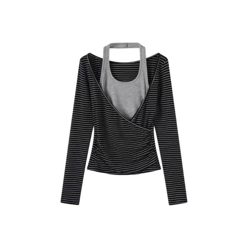 EMDPN Осенний Пэчворк Стильный Дизайн Топ Женский