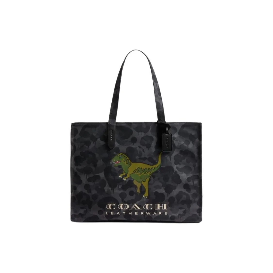 COACH Rexy Ткань Тоут Сумка Сумка для покупок Сумка на плечо Большая Женская Colorful Угольно-серый