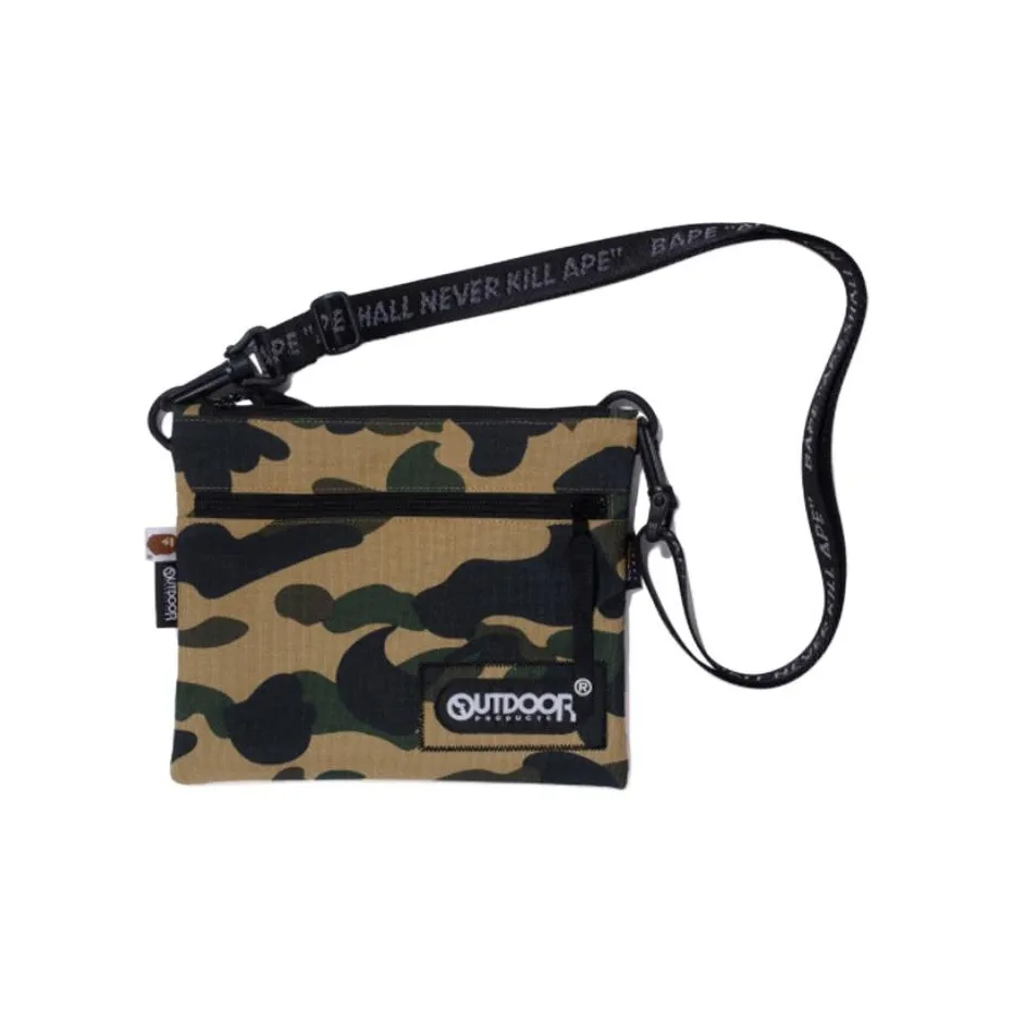 A BATHING APE OUTDOOR PRODUCTS Collaboration Fabric Crossbody Bags Unisex Light Camouflage