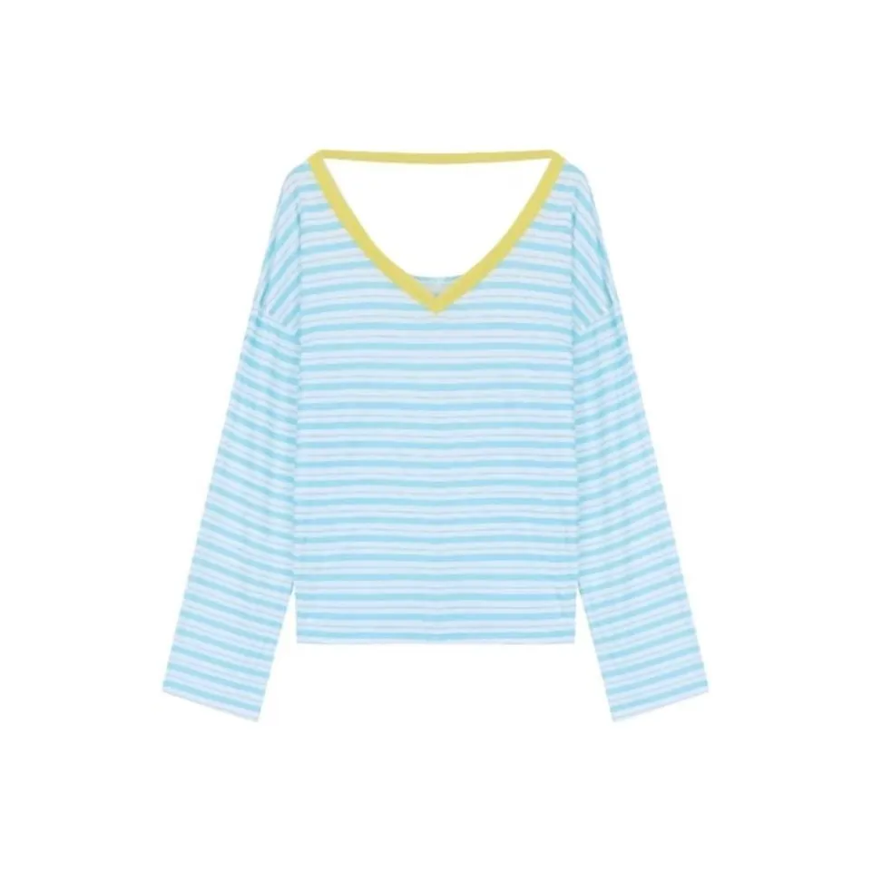 EMDPN V-образный вырез передний и задний двусторонний свободный крой повседневный топ женский