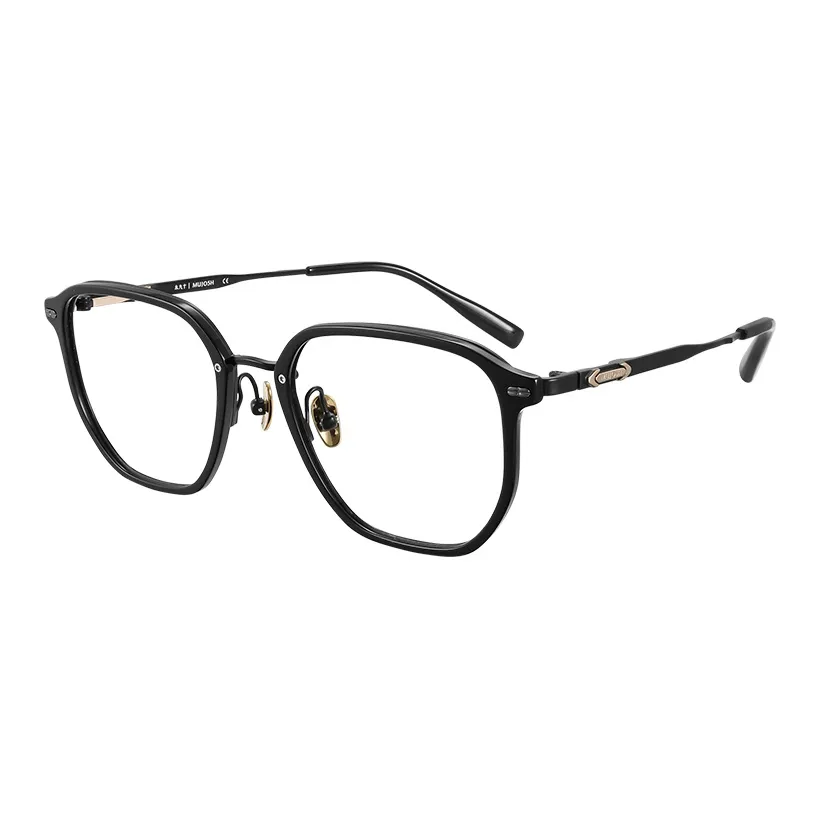 MUJOSH Пластина And Металл Нерегулярная форма OPTICAL Очки Унисекс Абрикосово-розовый Обсидиановый черный