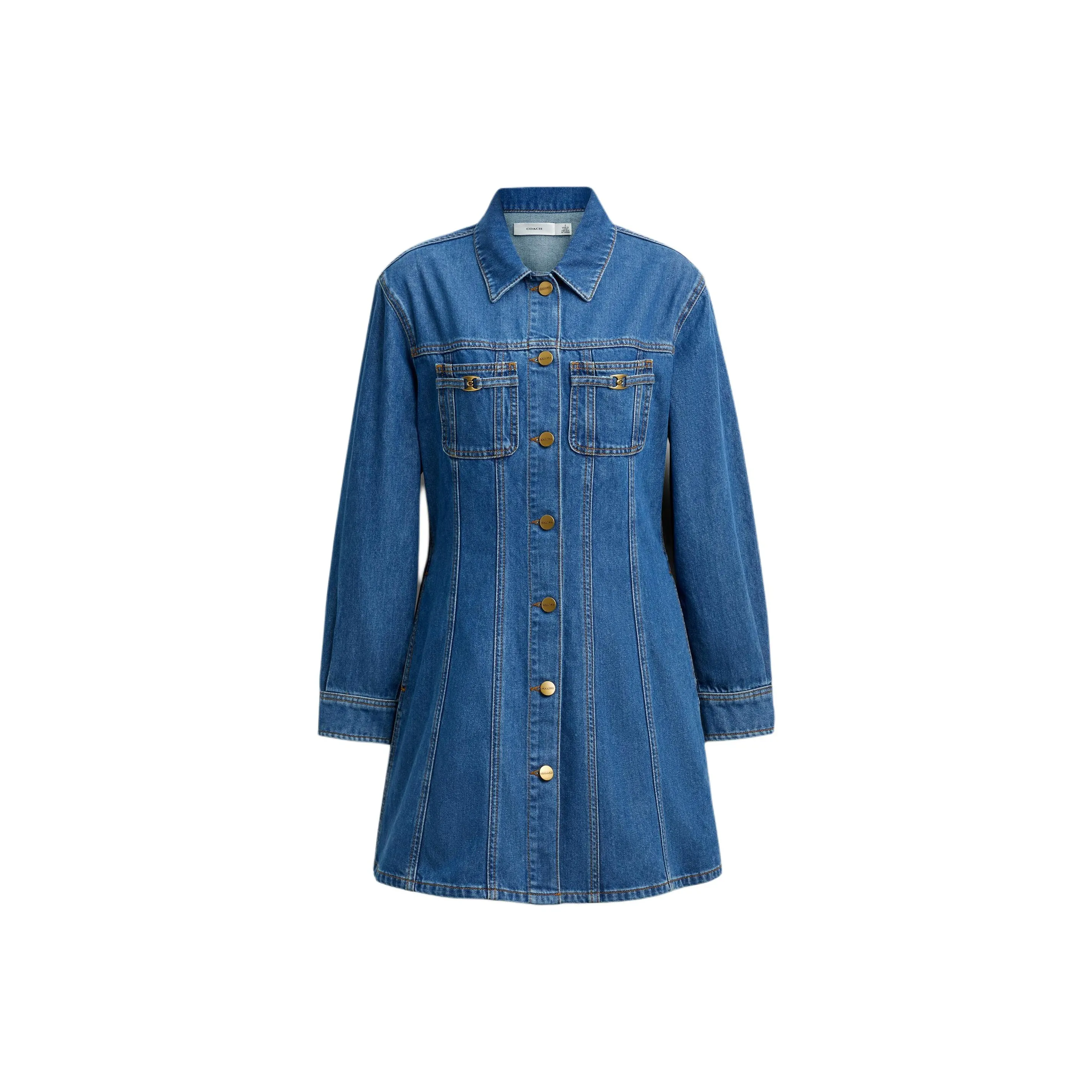 COACH FW25 Длинное платье с длинными рукавами женское