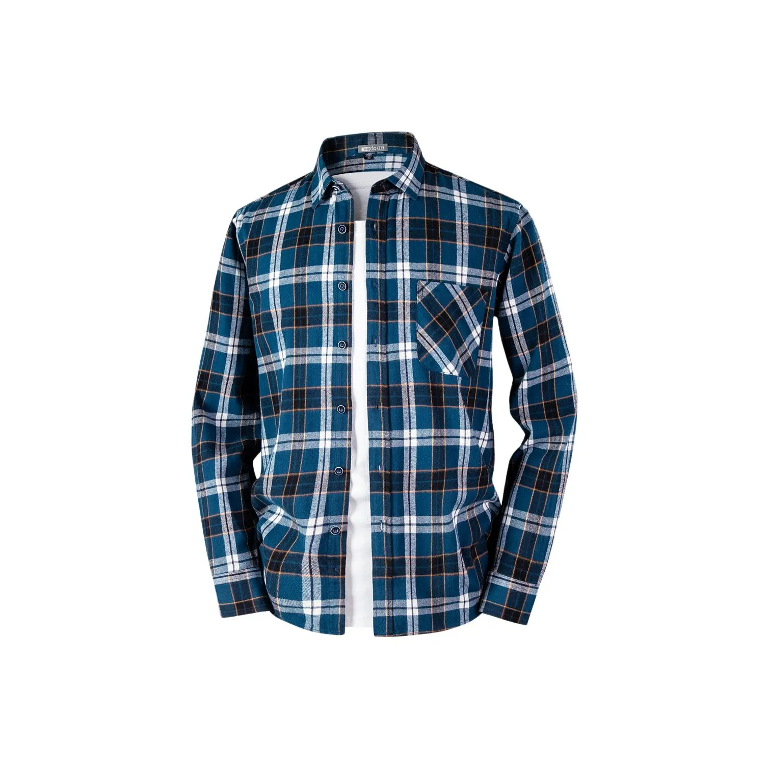 Red bean Сине-черная клетка Мужская рубашка