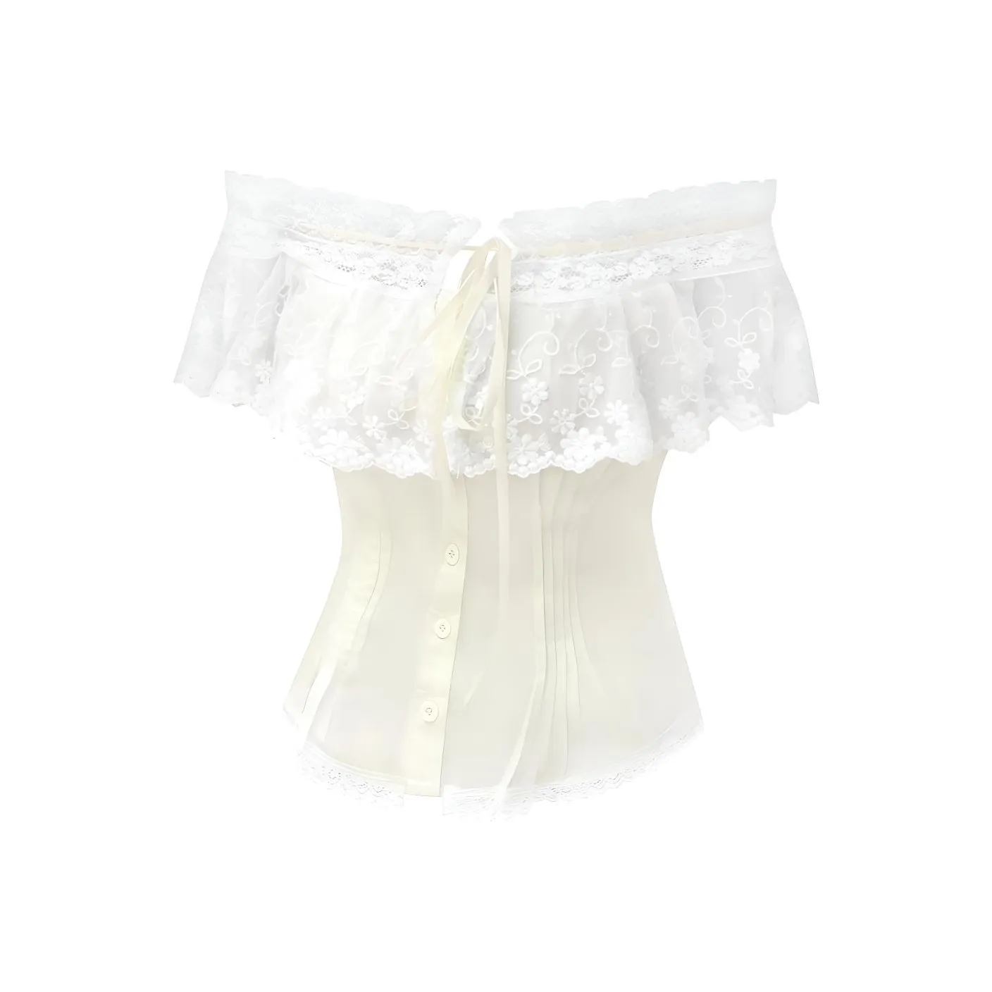 XIAOLIZI Рубашка с рукавами-лепестками Женская