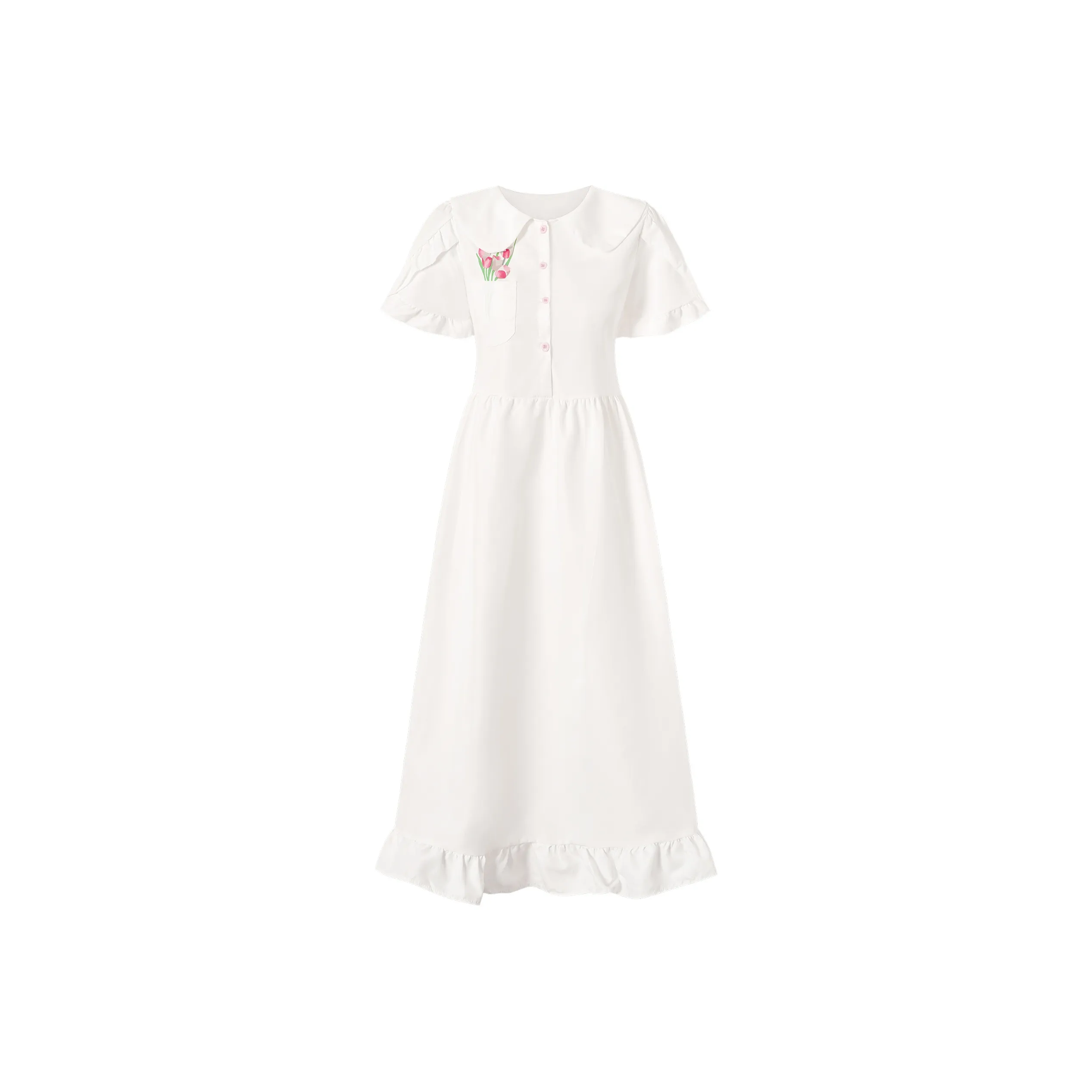 7 SEVFUN Короткий рукав Платье Женское Белое