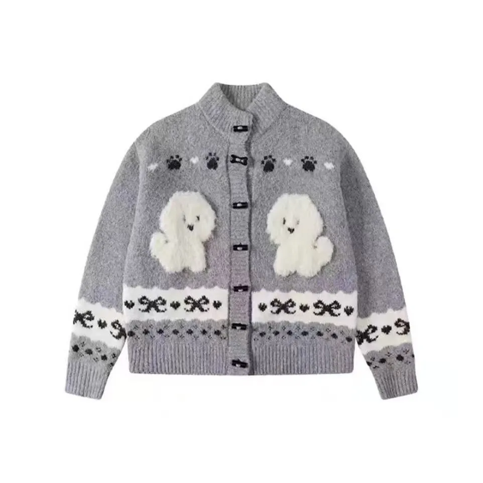 ACJL Корейский стиль Мягкий и Милый Petite Анти-Аджинг Трикотажная ткань Кардиган Женские