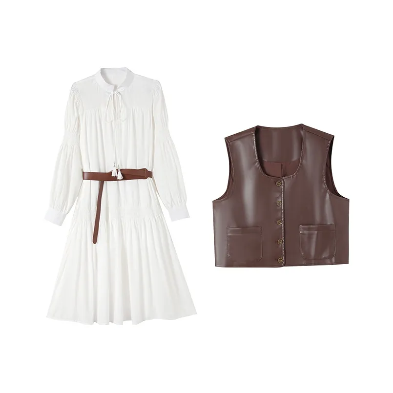 WUDONGWU Длинное платье жилет женские комплекты с юбкой