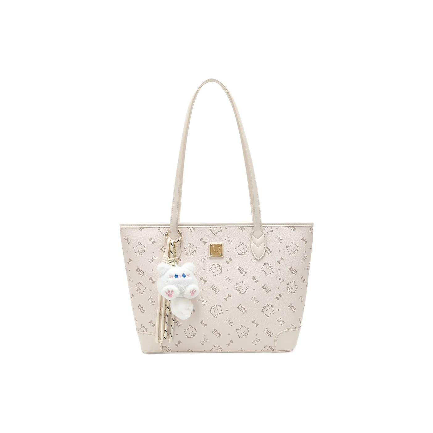 DIFFERENT FACES ПУ (полиуретан) Сумка-тоут Сумка через плечо Стандартная Женская Миндально-белая