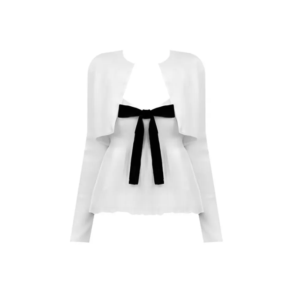 EMDPN Топ на бретелях Горячая девушка Кардиган Двухкомпонентный комплект Набор одежды Sets Женские Женские