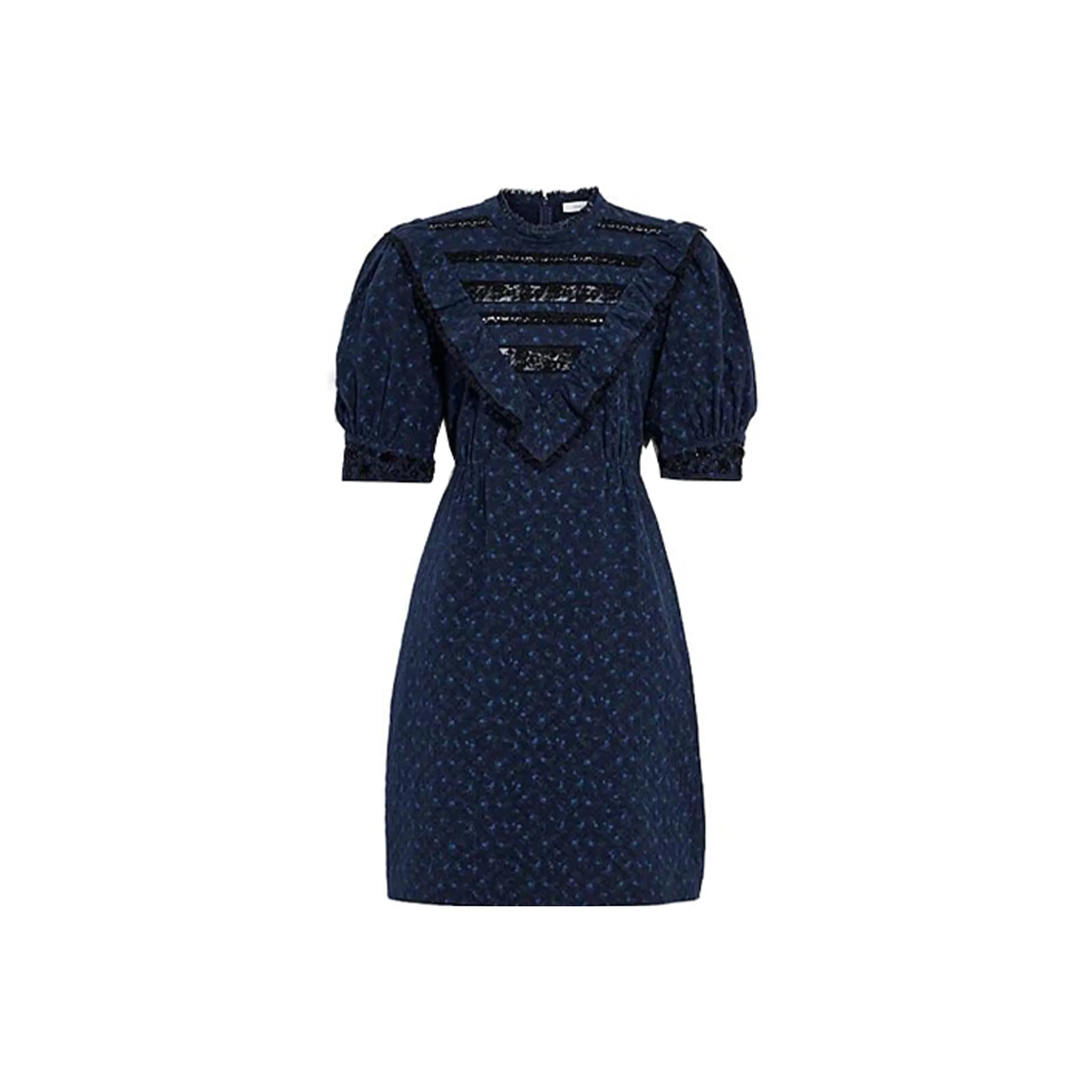 COACH Короткое платье с короткими рукавами женское темно-синее