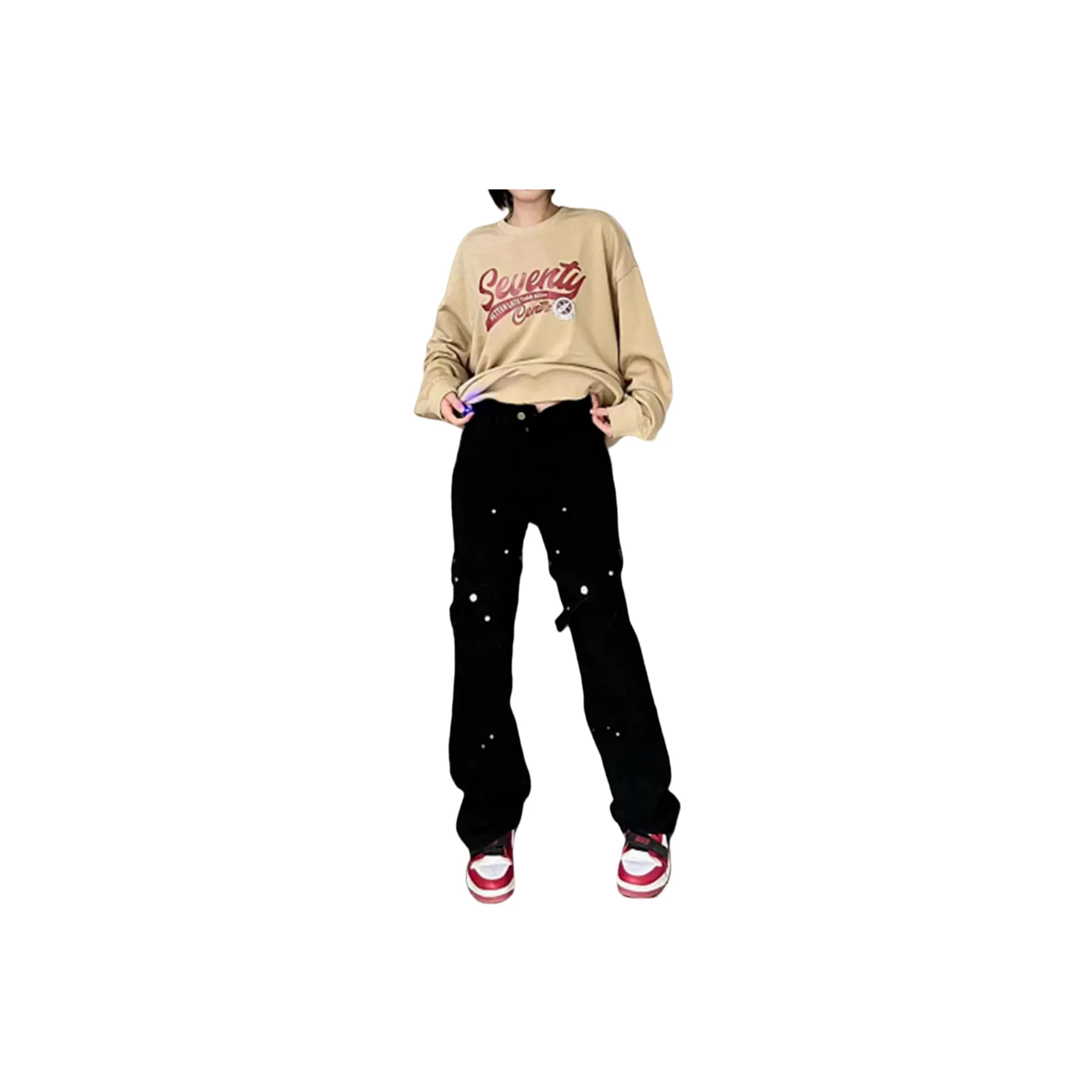 NRXX Мужская одежда Модный Джинсы Гонконгский шик Подростки Нишевый Дизайн Широкие брюки Винтаж Прямой крой Мужской