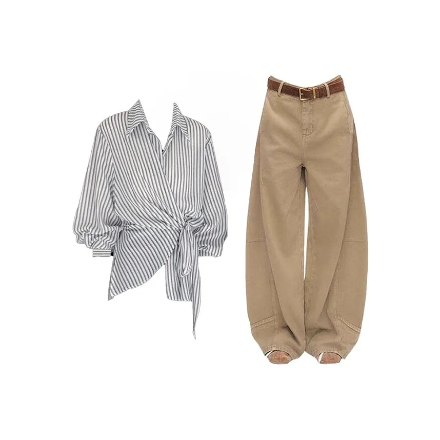 MARIE·COCO Рубашка+Брюки Без ремня Женские Повседневные костюмы