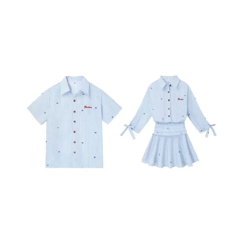 SCCREBEL OFFICIAL Светло-синий Женское Платье + Мужская Рубашка Парный Комплект