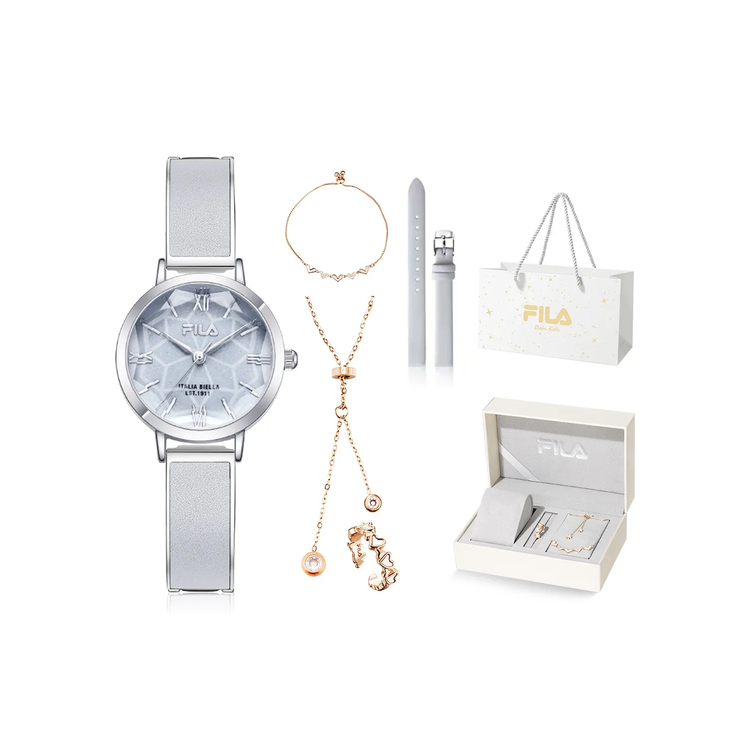 FILA Наручные часы Кварцевый механизм Стальной Ремешок из натуральной кожи Многоцветный циферблат Женские часы