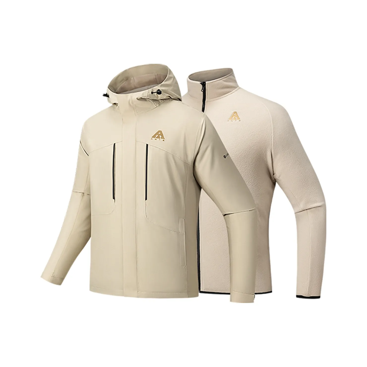 ANTA Термический Устойчивый к истиранию Дышащий Водонепроницаемый Ветрозащитный Ветровка Мужская Светлый Дымчатый Серый