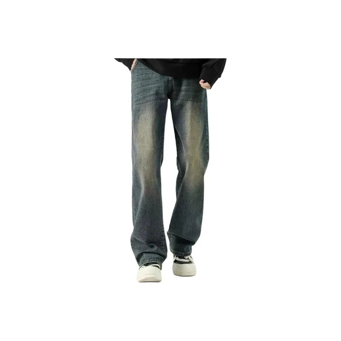REBIRTHRABBIT Винтажные синие мужские джинсы