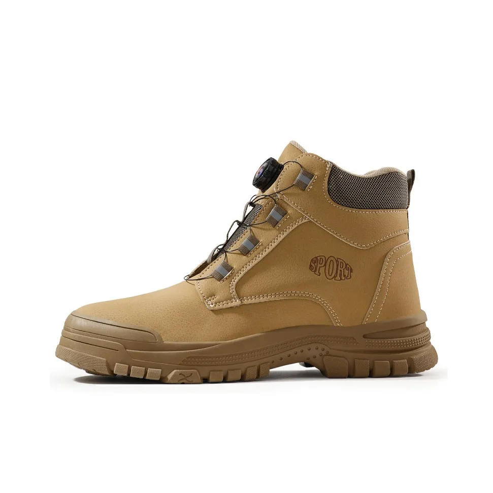 GUYISA Безопасность Защитная обувь высокий топ темно-коричневый мужской