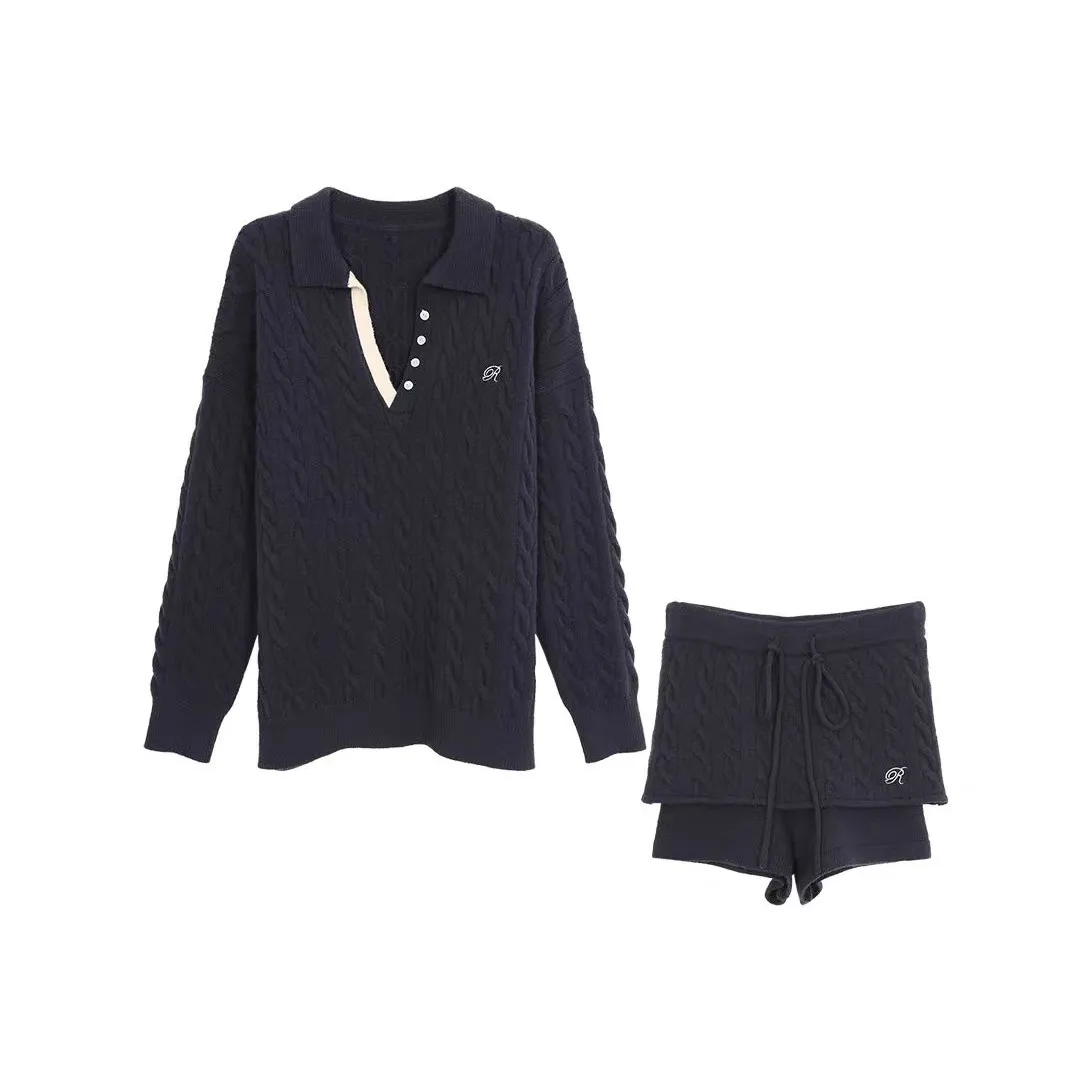 PLAY BUSH Темно-синий Синий Женские Повседневные Костюмы