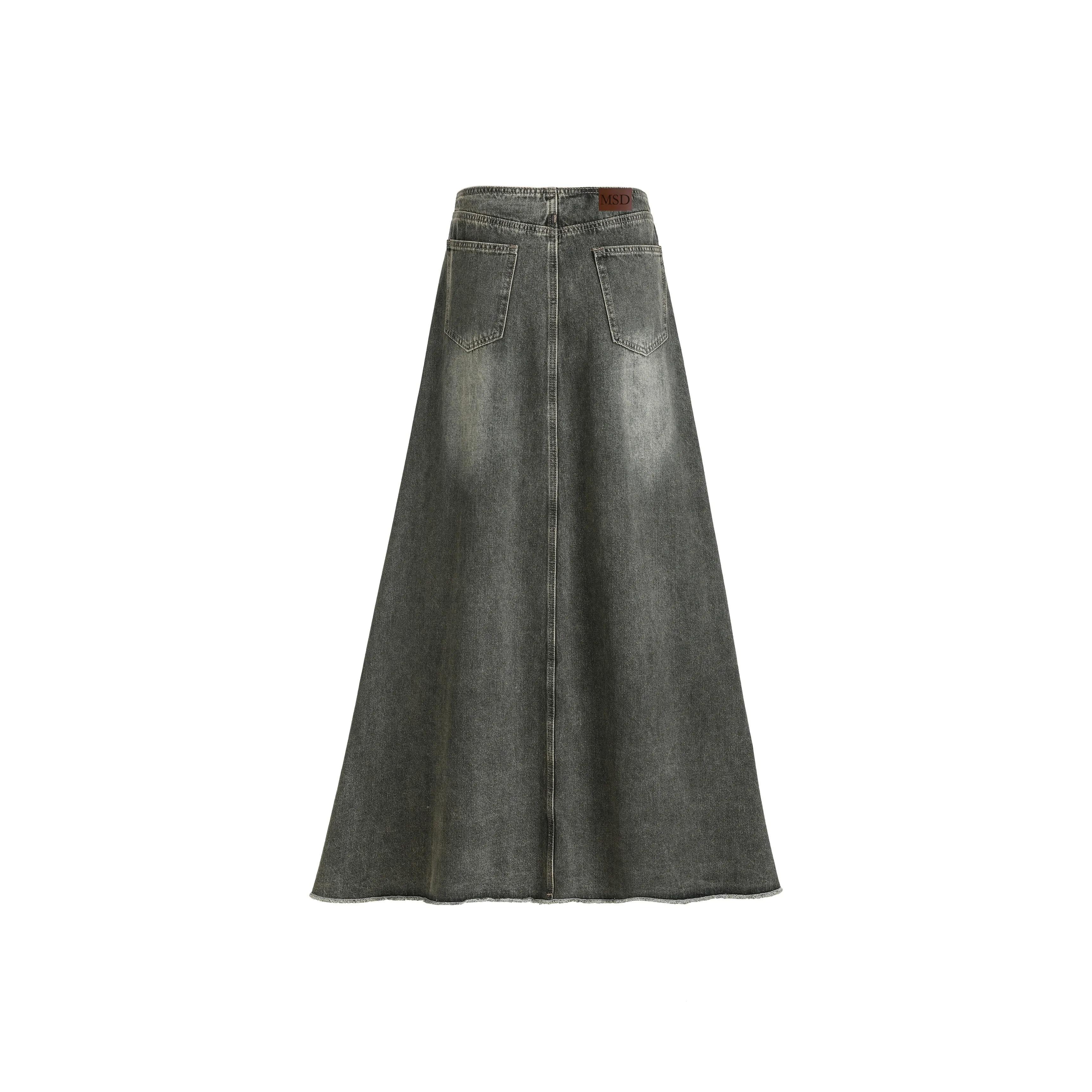 Розовый женский джинсовая длинная юбка