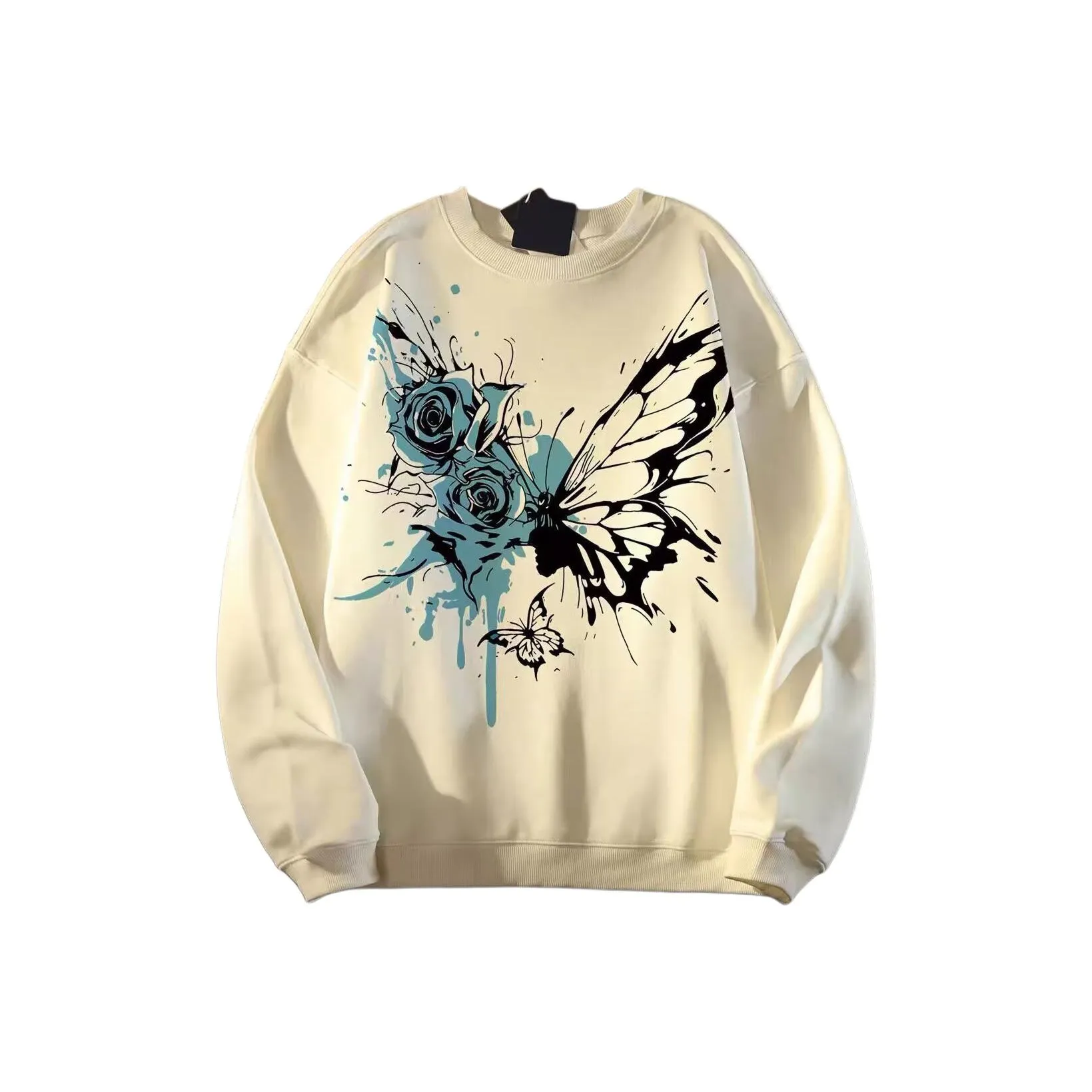 TONYBEAR Мужская одежда Casual Sports Принт Portofino Хлопок Толстовка Американский винтаж Розовый Бабочка Мужской