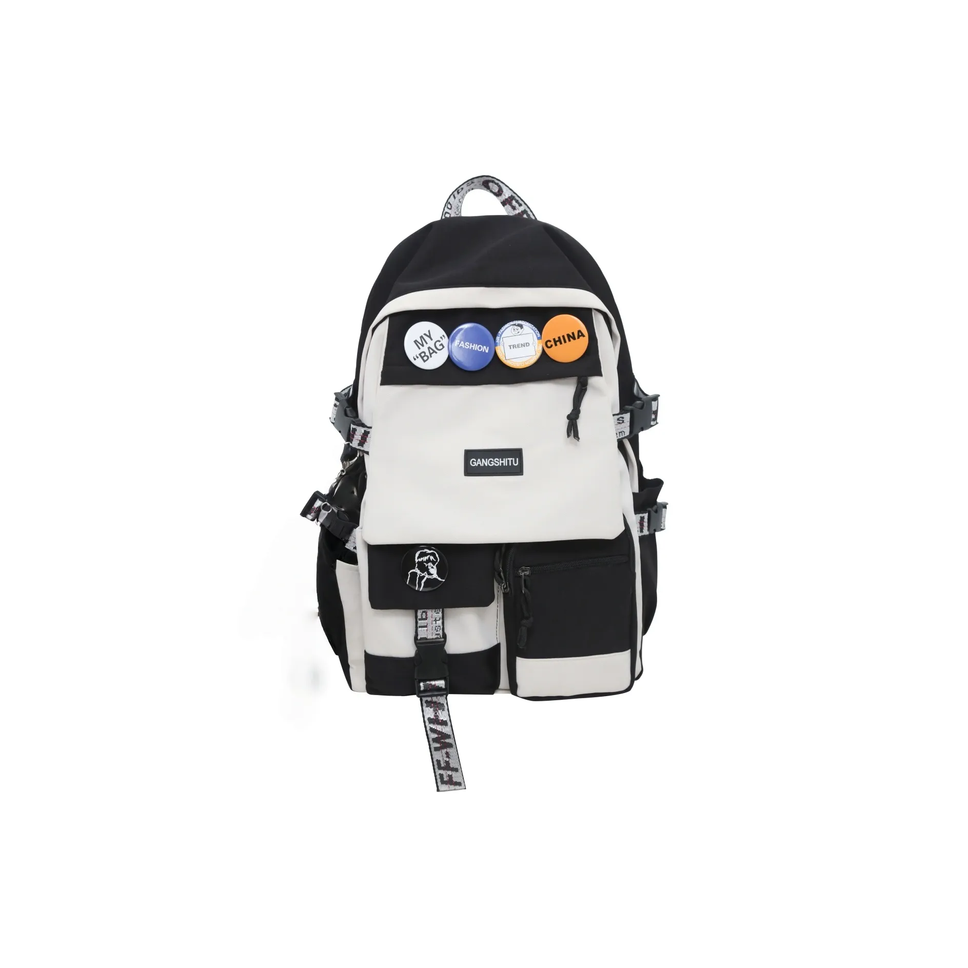 ZOGA Нейлон Рюкзак Стандартный Унисекс Черный Белый Синий Черный Серый