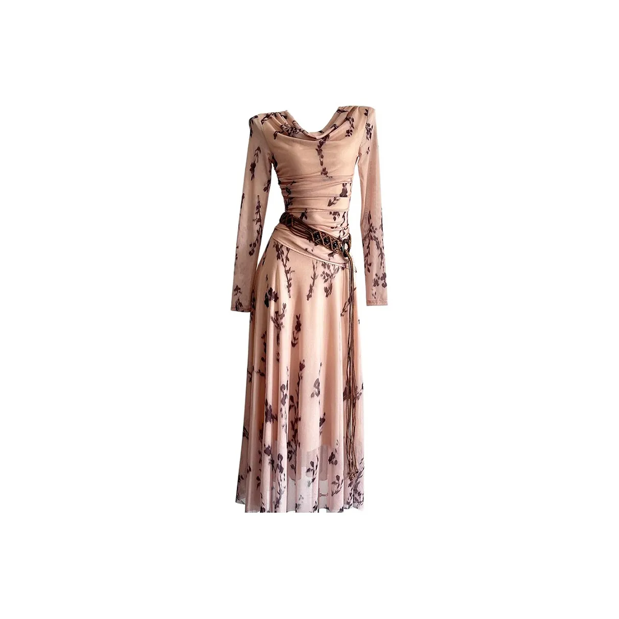 AHDO Длинное платье с длинными рукавами женское