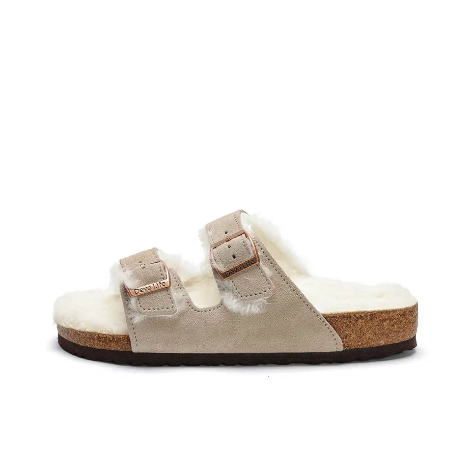Devo Life Cork Casual Outerwear With Fleece Lining Warm Slippers Women's