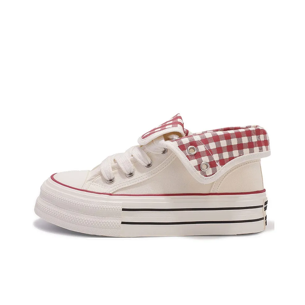 Miss Zhang Износостойкие Высокие Кроссовки для скейтбординга Женские Бежево-красные