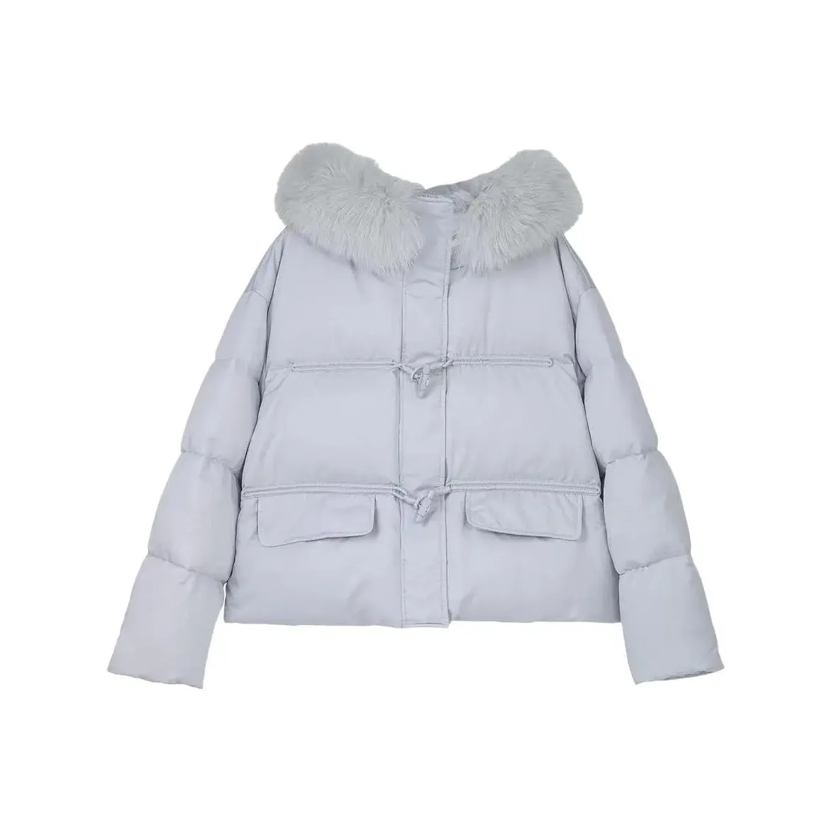 ETSE Синий Укороченный Пуховик Женские Пуховики (Пуфы)