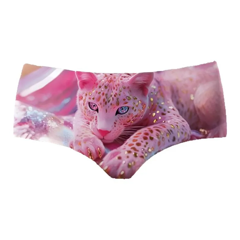 AIMENGYISI Розовый Милый Леопард Женские Трусики-бикини