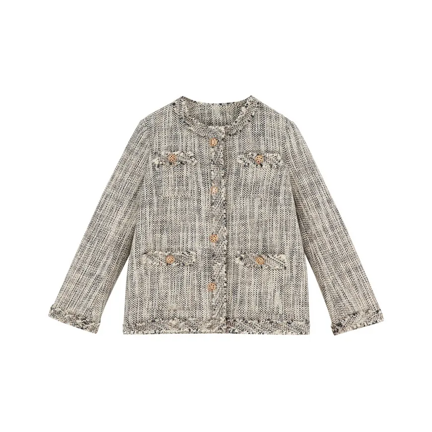 Devanro Клетчатый Женский Короткий Пальто