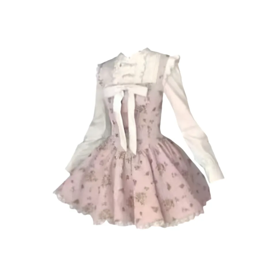 ACJL Бант Дизайн С утяжкой на талии Похудение Платье принцессы Женское