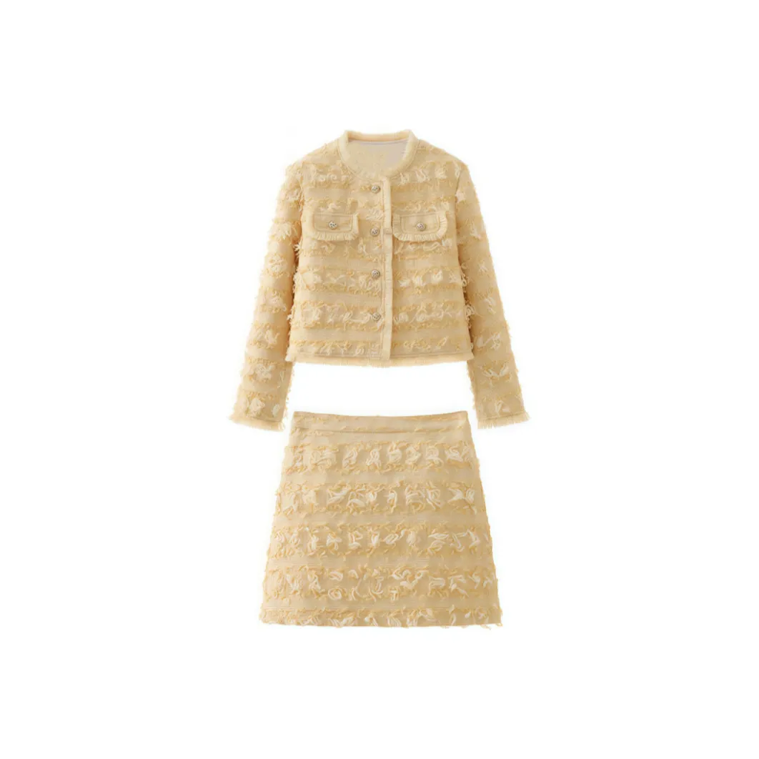 Icicofficial Желтый Комплекты Женская Одежда Юбка Комплекты