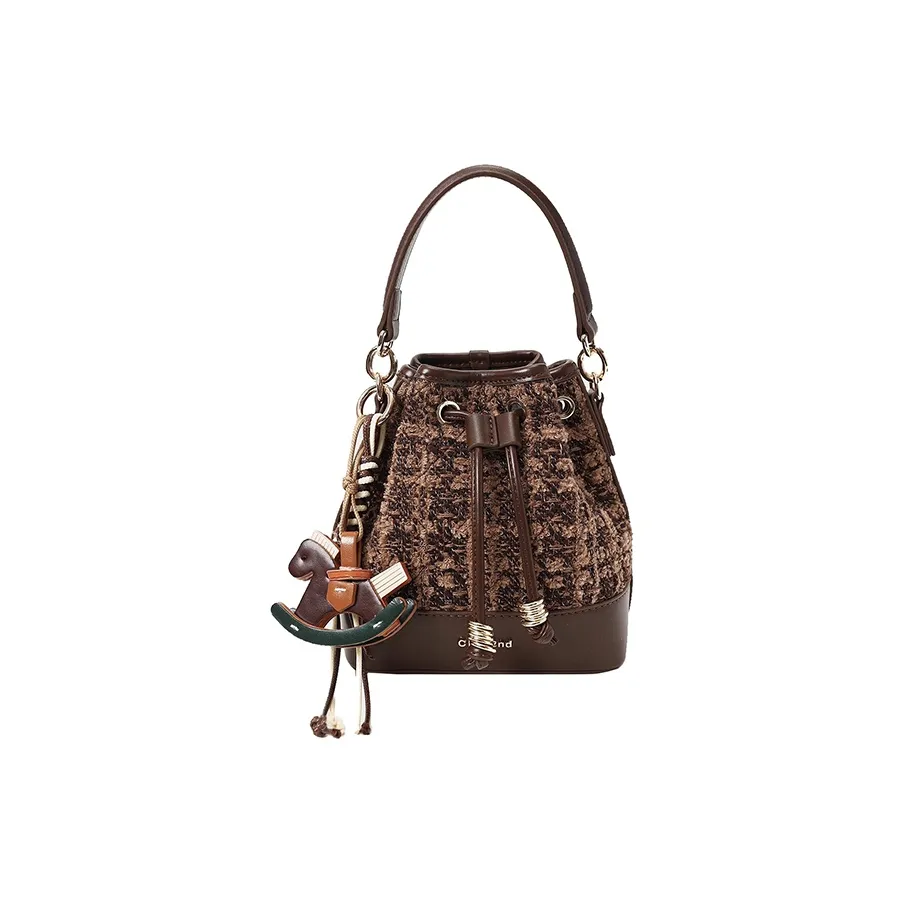 Chio'2nd Сумка из смешанного материала Маленькая Женская Коричневая