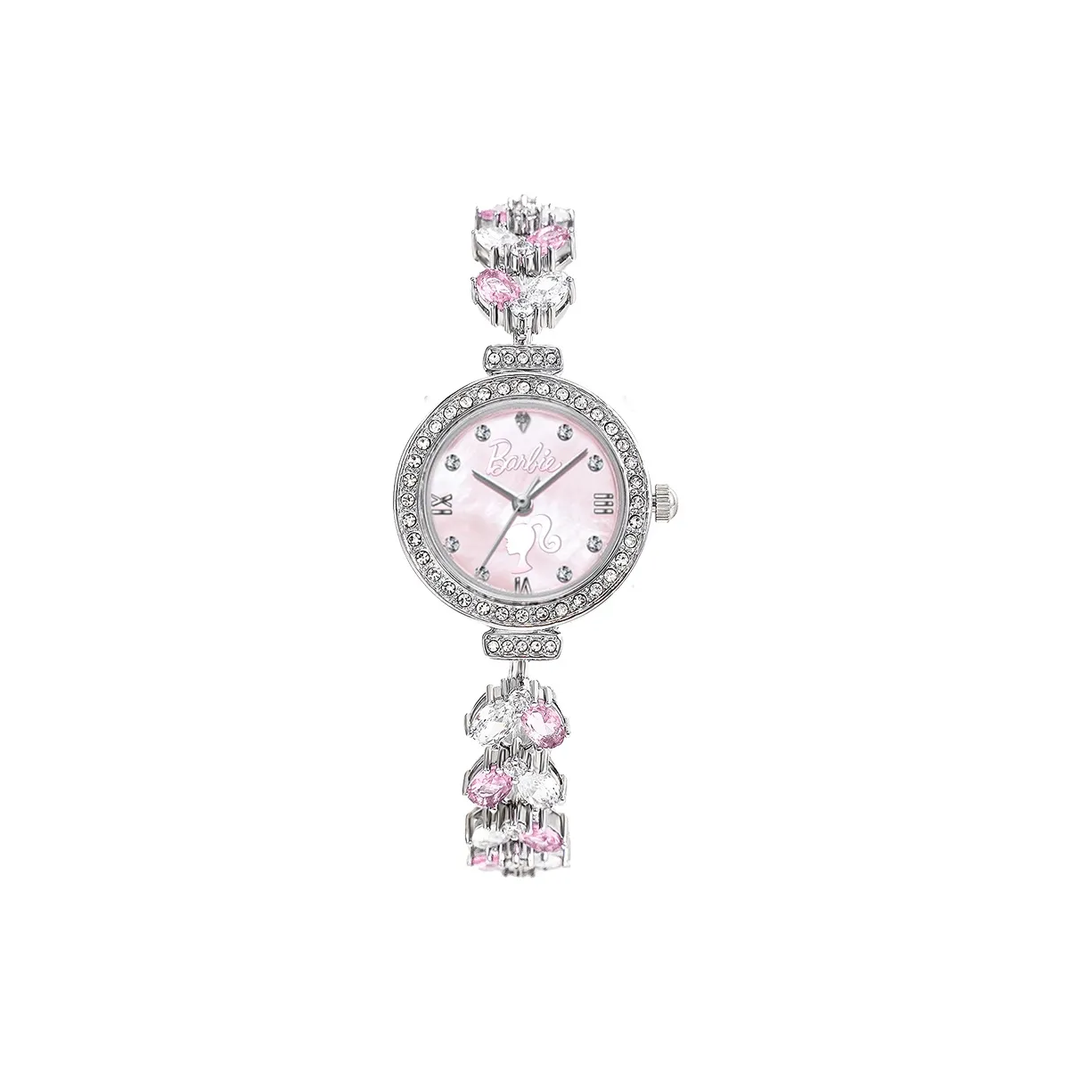 Барби Dream Series Кварцевый механизм Металлический ремешок Часы для женщин Розовый циферблат