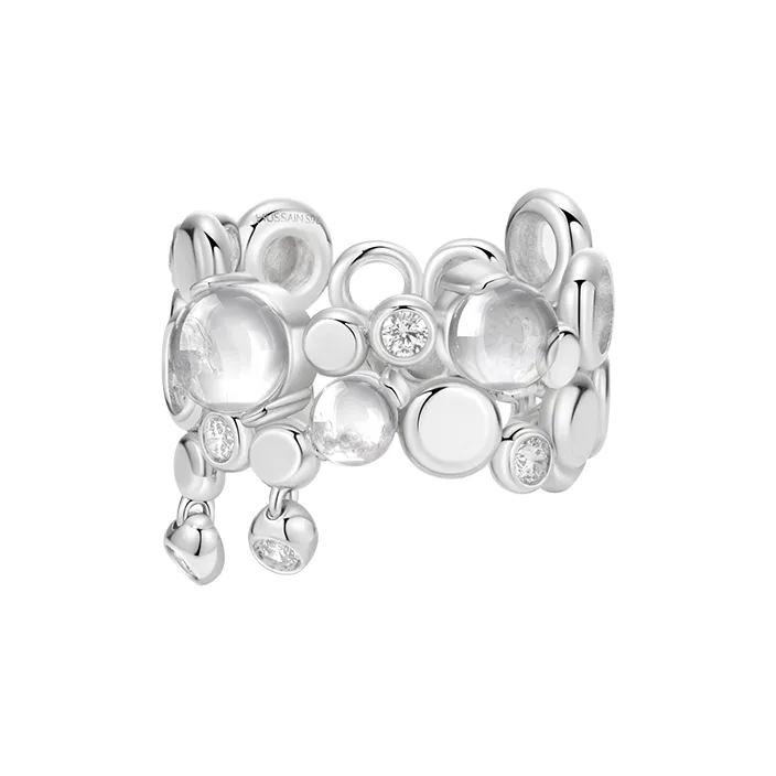 HUSSAIN Белый Кристалл Кольцо Ледяной Прозрачный Эксклюзивный Дизайн Нерегулярная Форма Капли Воды Женские Премиум Унисекс