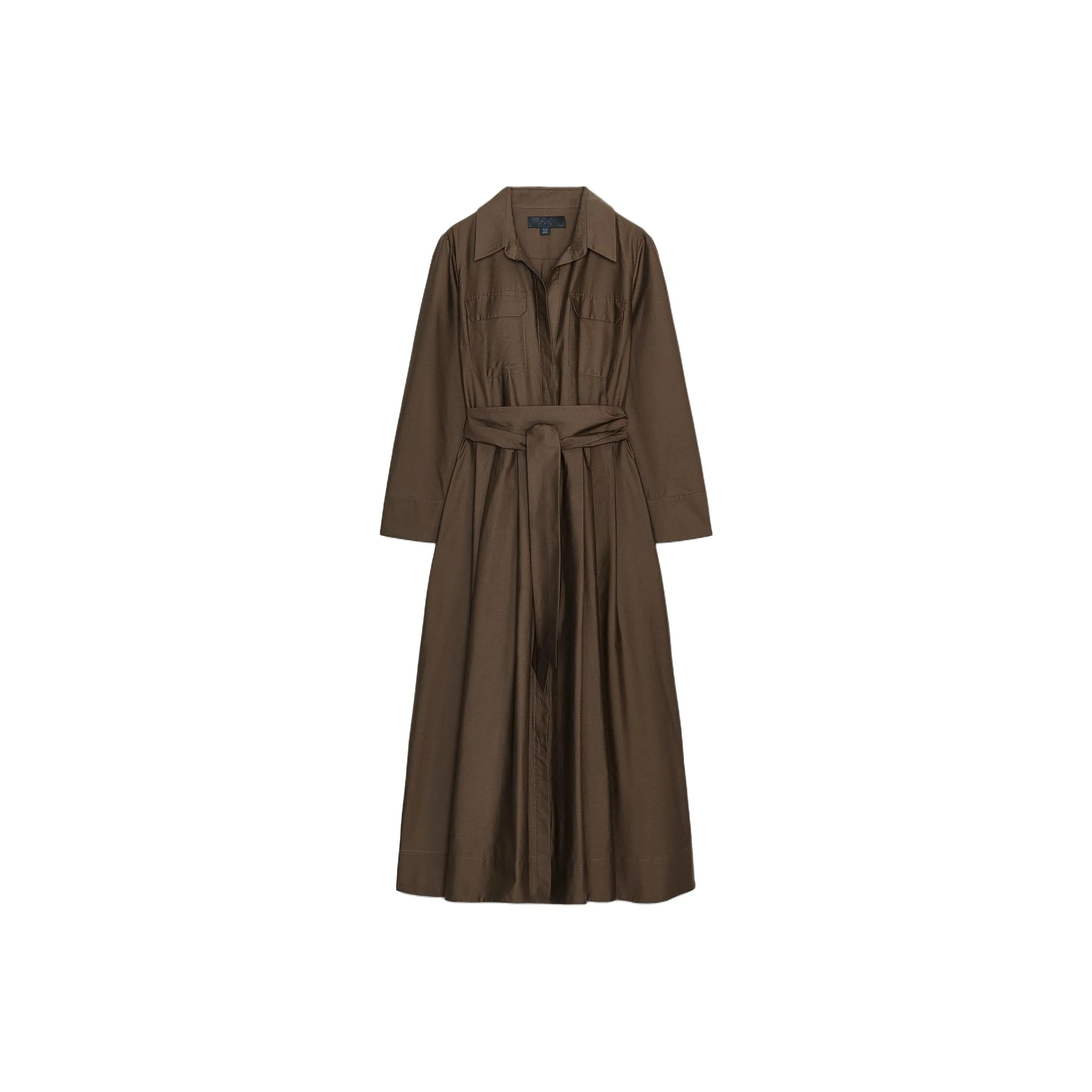 ZARA ZW Series Длинное платье с длинными рукавами женское