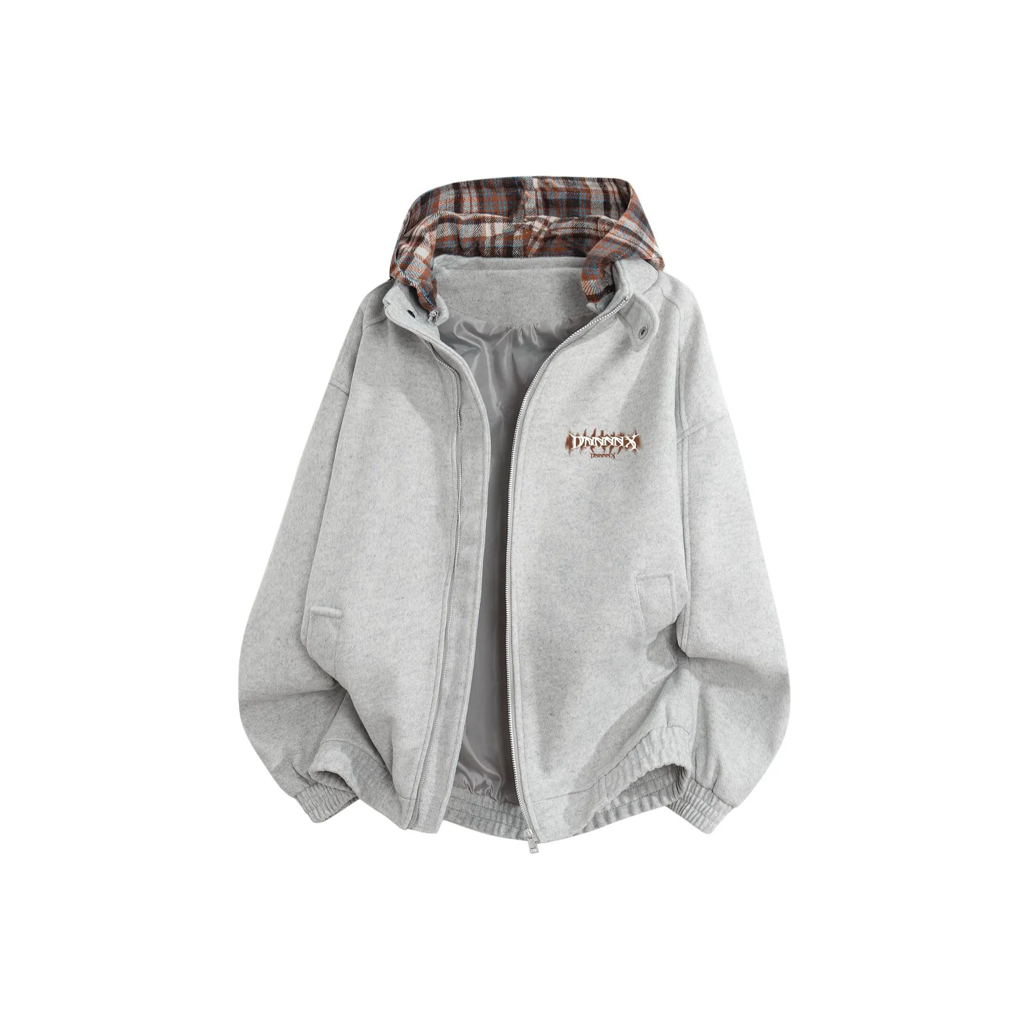 Dnnnn С капюшоном Твидовая куртка Унисекс