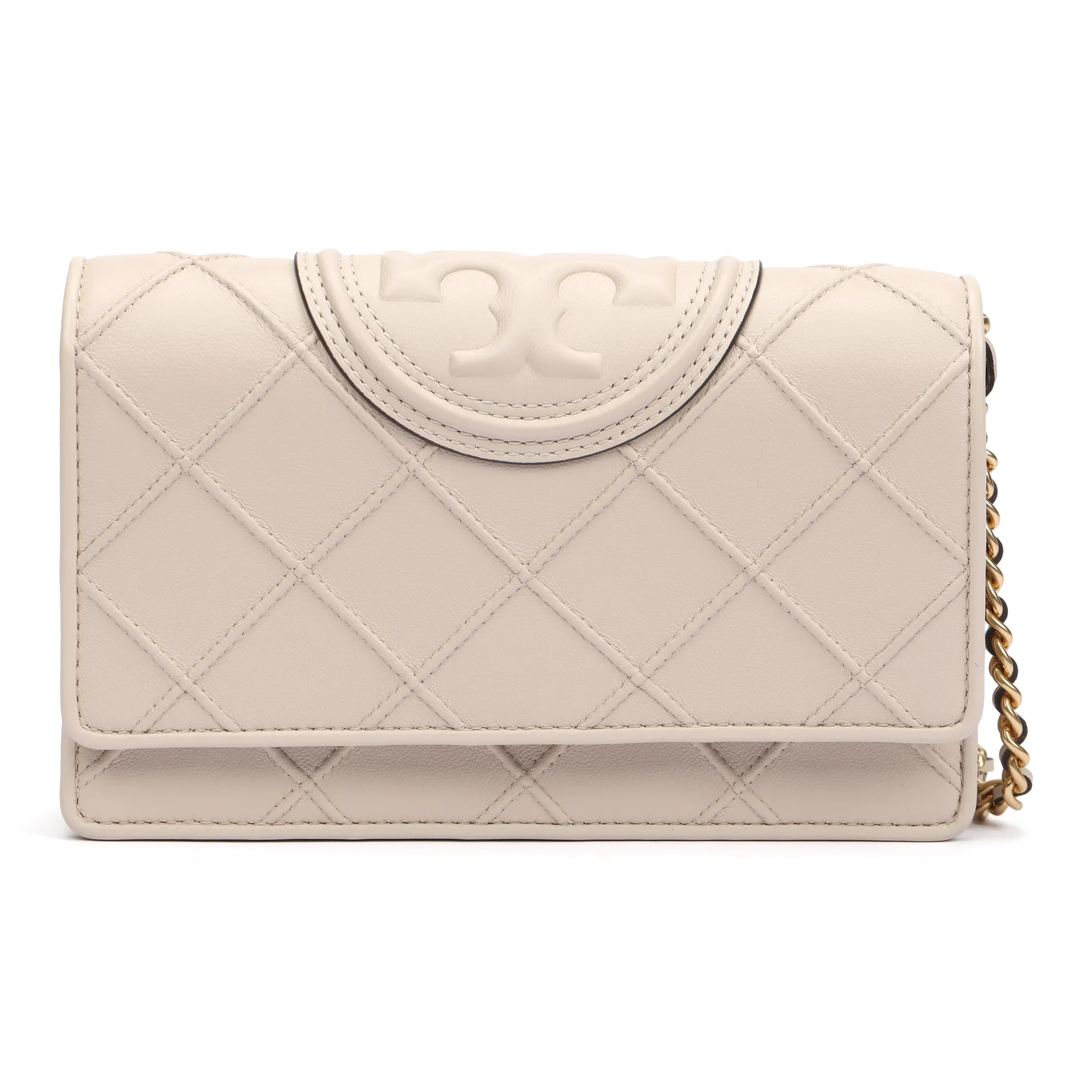 TORY BURCH Fleming Chain Wallet New Cream