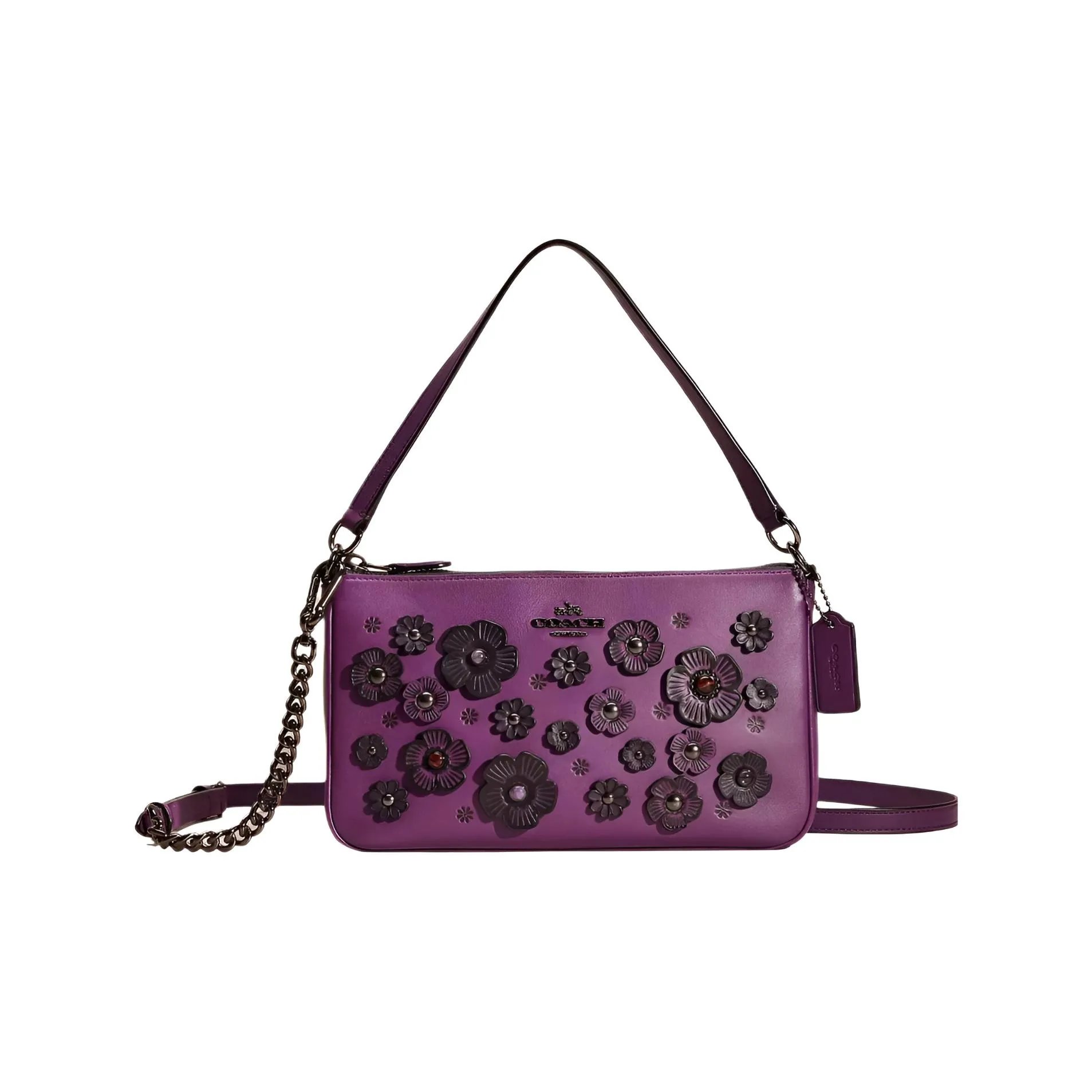 COACH Nolita Кожа Сумка Сумка через плечо Сумка через плечо Средняя Женская Бронза и Баклажан Цвет