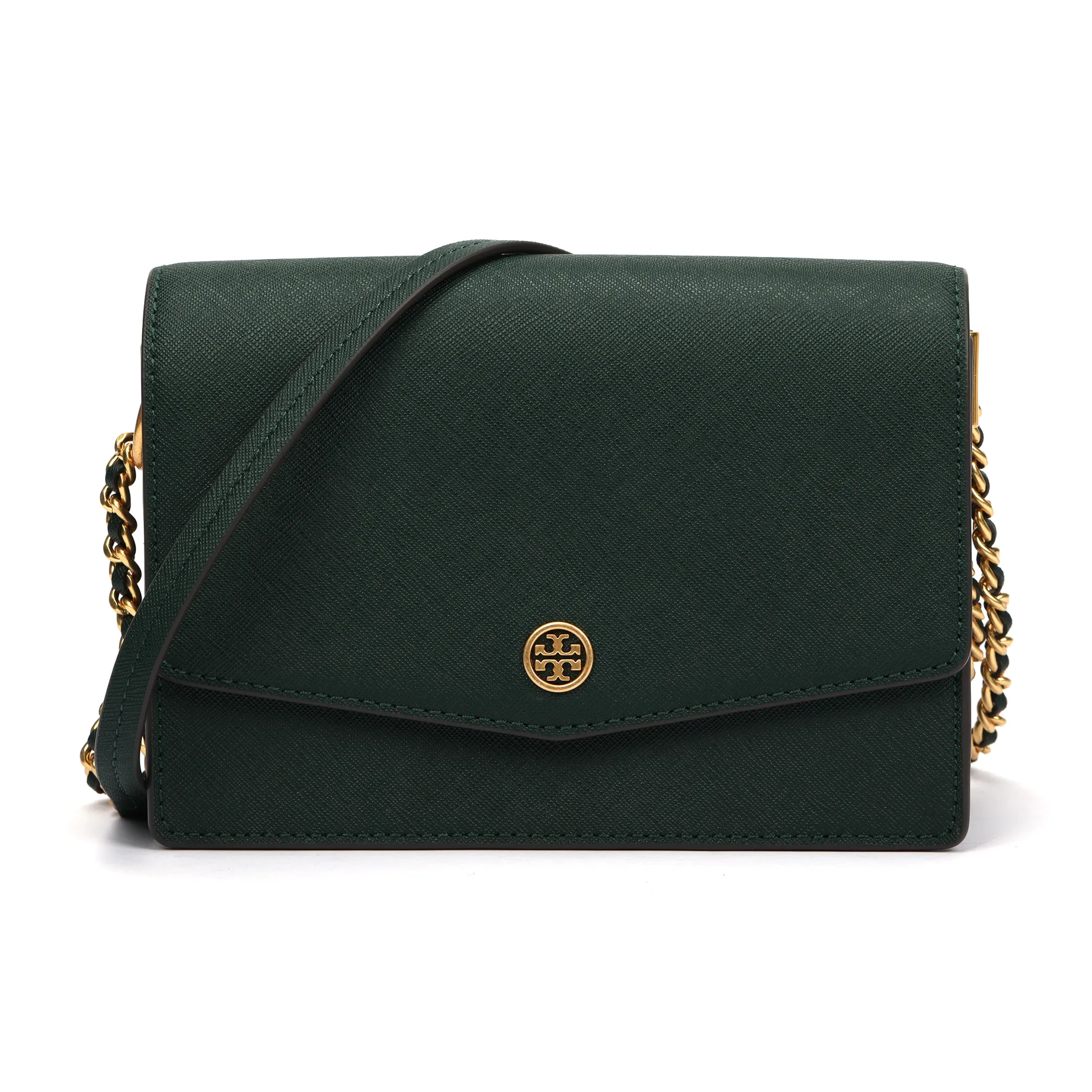 TORY BURCH Robinson Кожа Портативная Сумка через плечо Сумка на плечо Женская Темно-зеленая