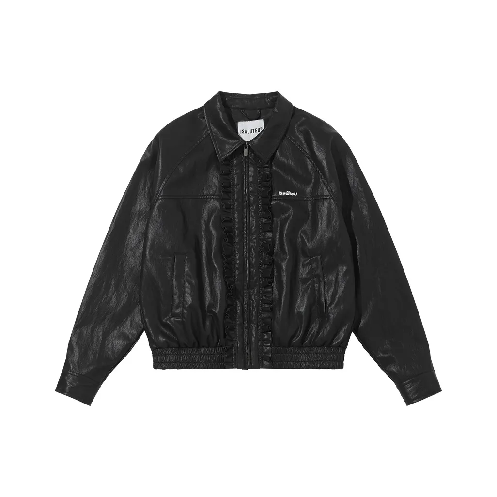 ISaluteU Кожа Куртка Женская Черная