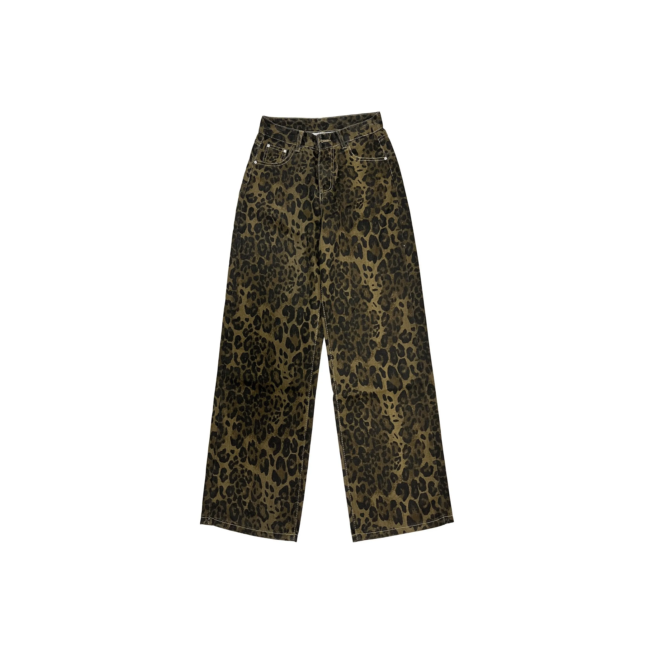 GEOGRE ALEX Леопардовый принт Мужские Джинсы