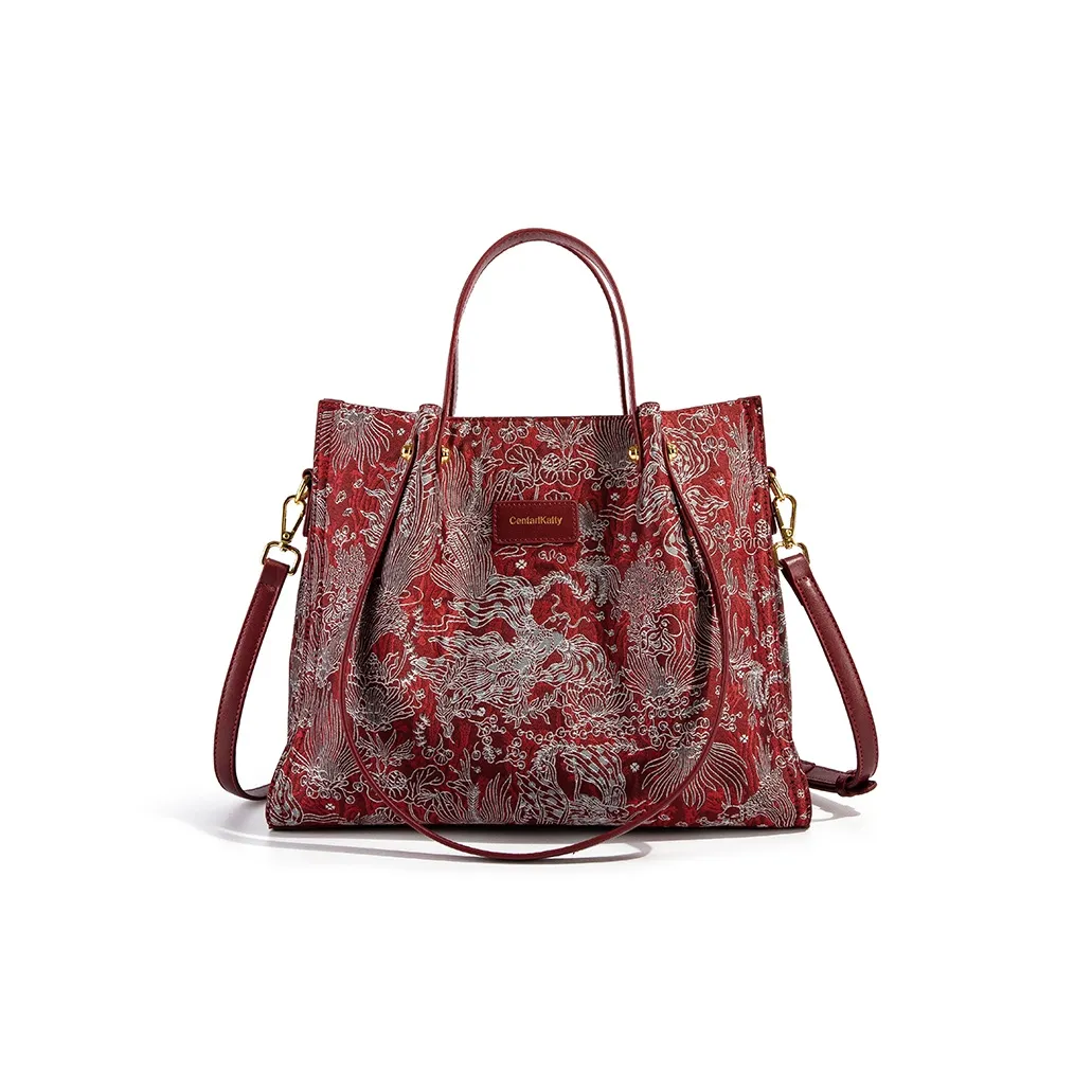 CentarlKatty ПУ (полиуретан) Сумка Женская Вышивка Красная