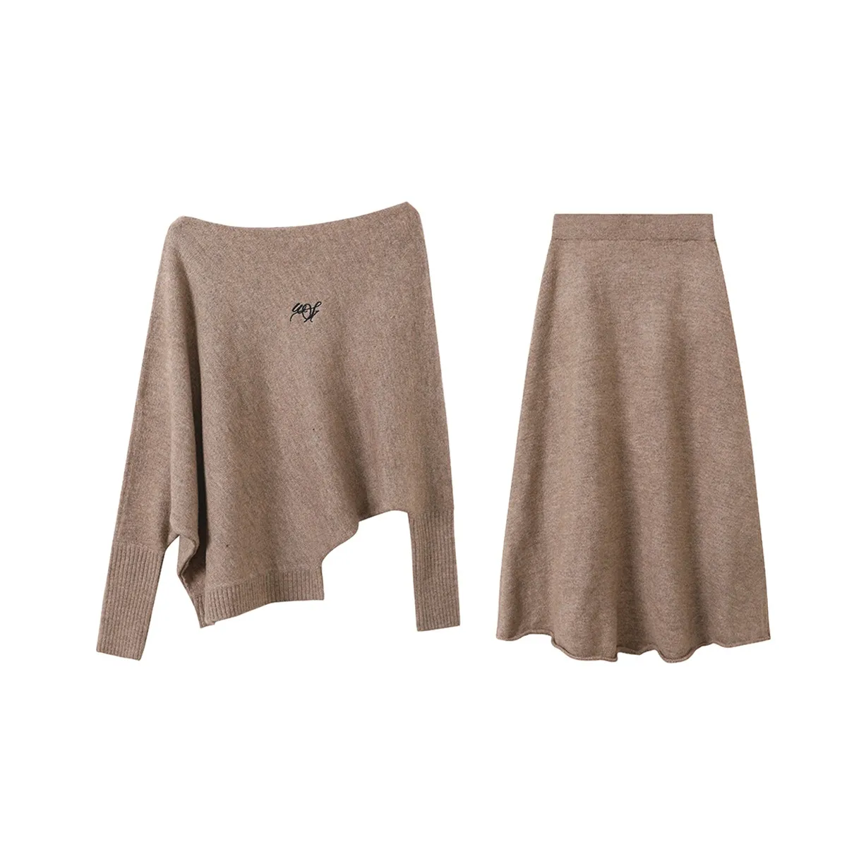 PAZZO Светло-коричневый женский комплект с юбкой