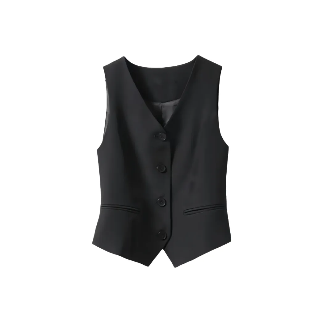 XIAOQIAOJIA Черные Женские Жилеты